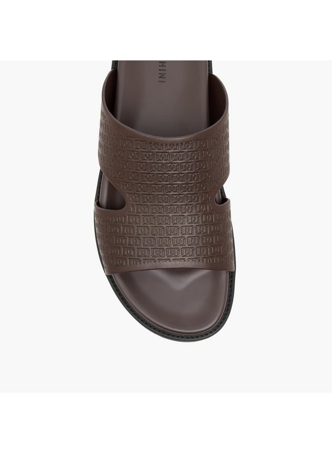 DUCHINI Men's Logo Embossed Slip-On Comfort Sandal - Image 3