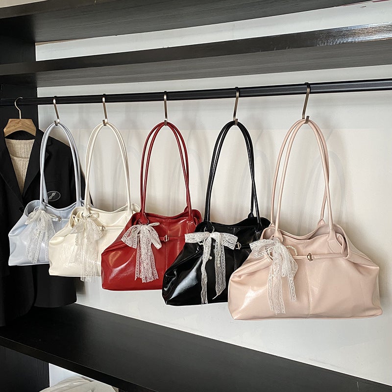 Lace Large Capacity Commuter Tote Bag Women'S 2025 Niche All-Match Fashionable Shoulder Underarm Bag - Image 5