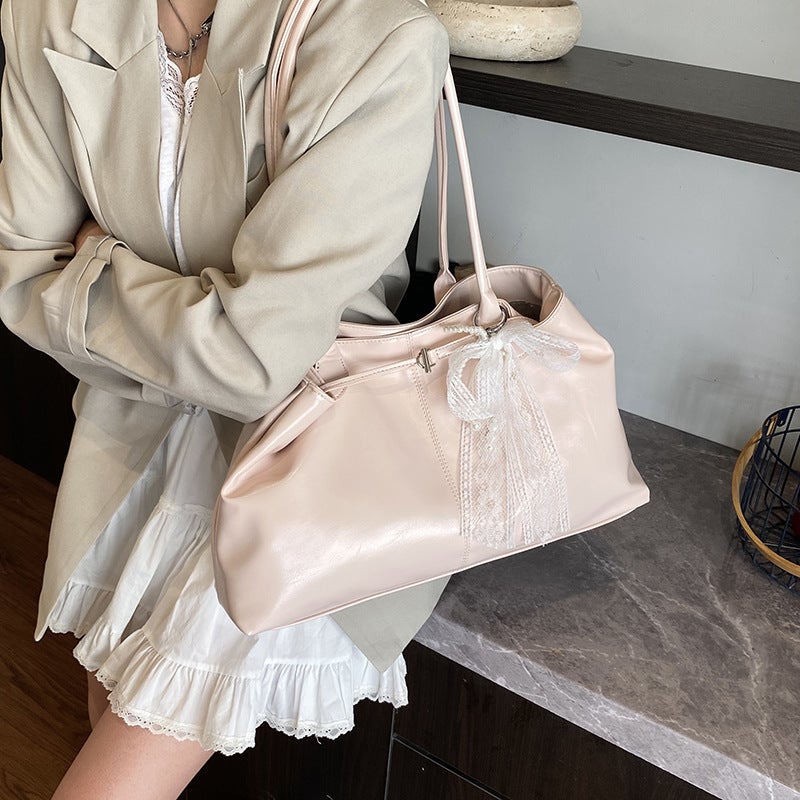 Lace Large Capacity Commuter Tote Bag Women'S 2025 Niche All-Match Fashionable Shoulder Underarm Bag - Image 4