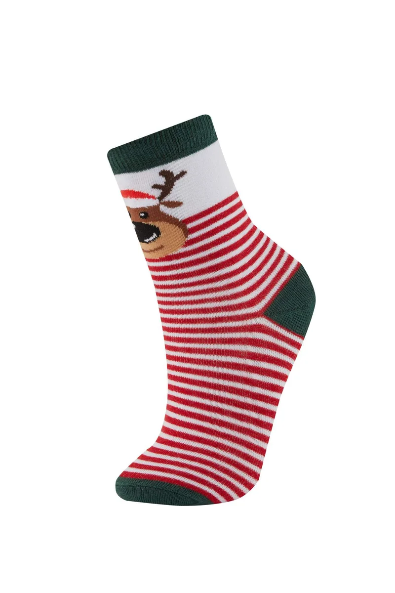 DeFacto Girl Christmas Themed 2 Piece Cotton Long Socks