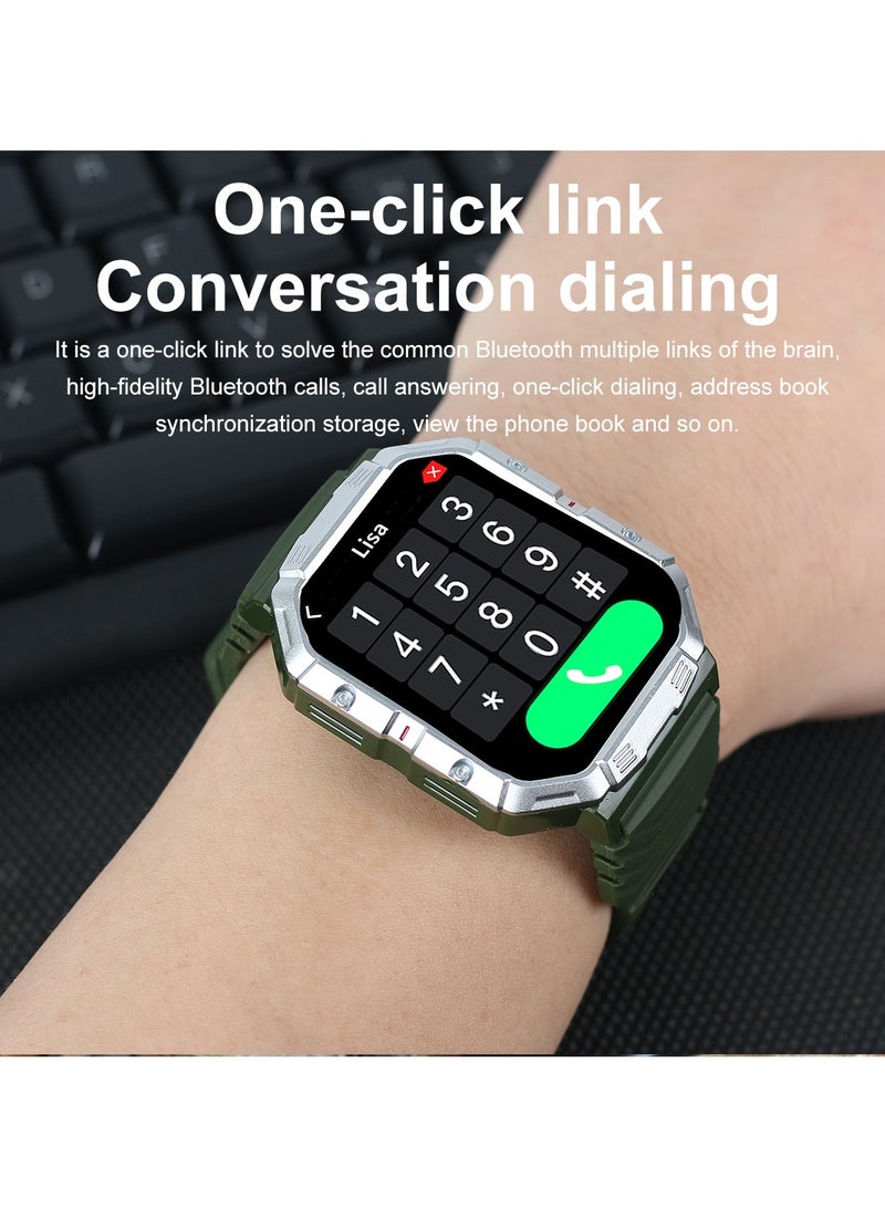 Military Smart Watch for Men Outdoor Tactical Sports Watch Waterproof 1.71 Inch Fitness Tracker Heart Rate Sleep Monitor Smartwatch Compatible with Android iPhone Samsung Black - Image 3