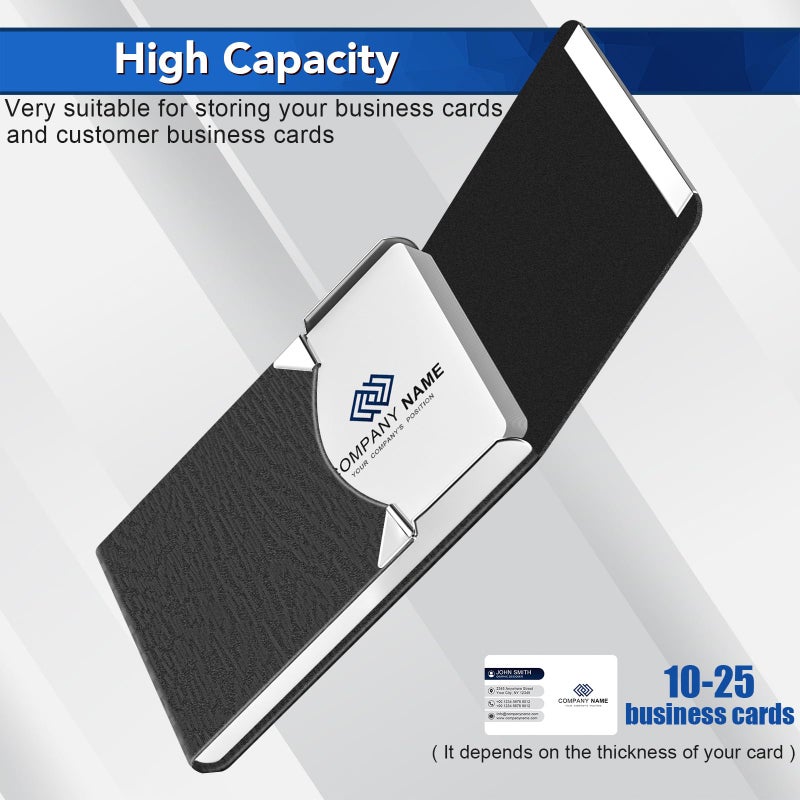 DMFLY Business Card Holder with Ultra Slim Design, Business Card Case with Premium PU Leather, Suit Pocket Metal Card Holder for Women/Men, Magnetic Closure Quick Access Cards - Image 5