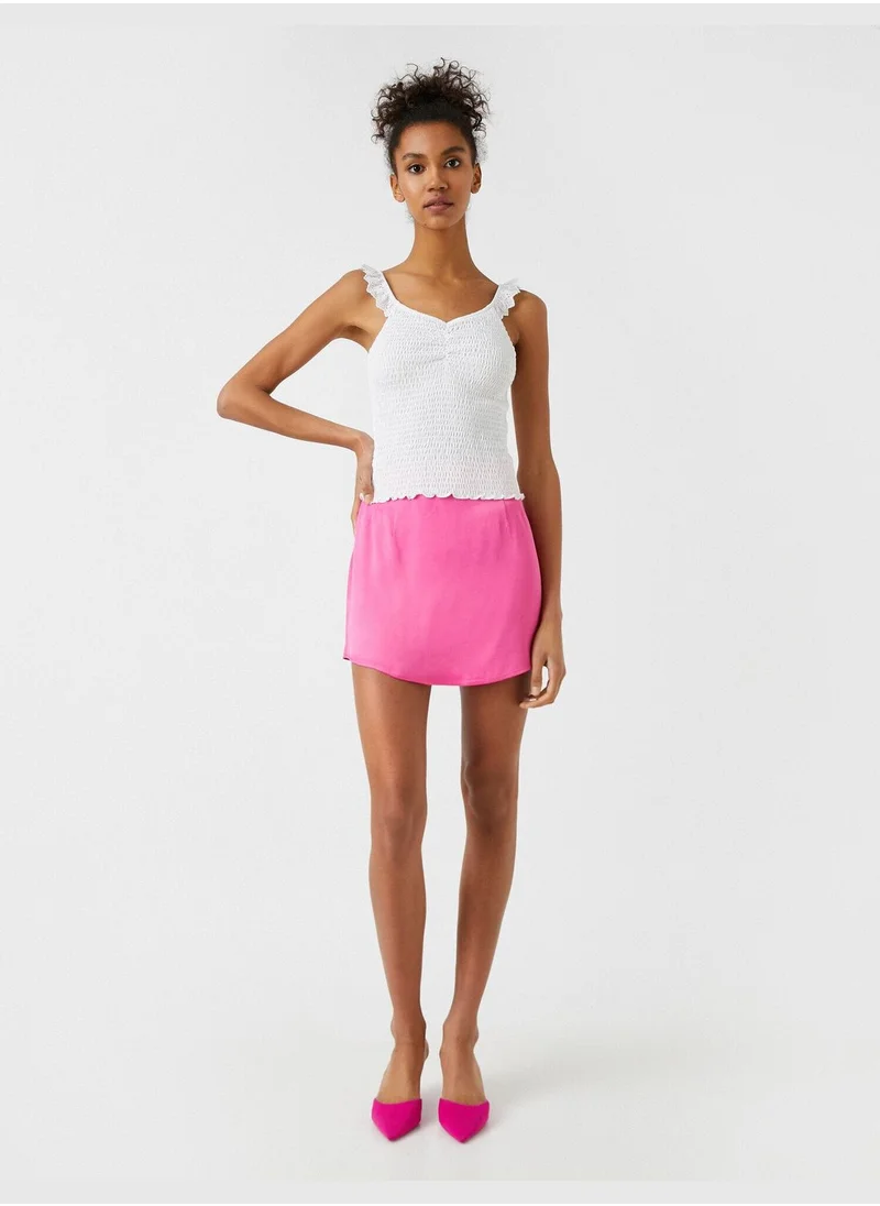 كوتون V Neck Frill Tank Top