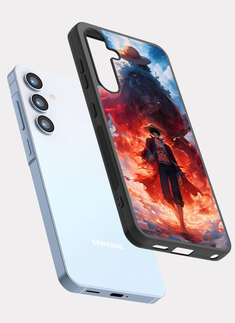 بكسلات كفر سامسونج جالكسي ايه 55 ون بيس مونكي دي لوفي برتقالي - Image 2