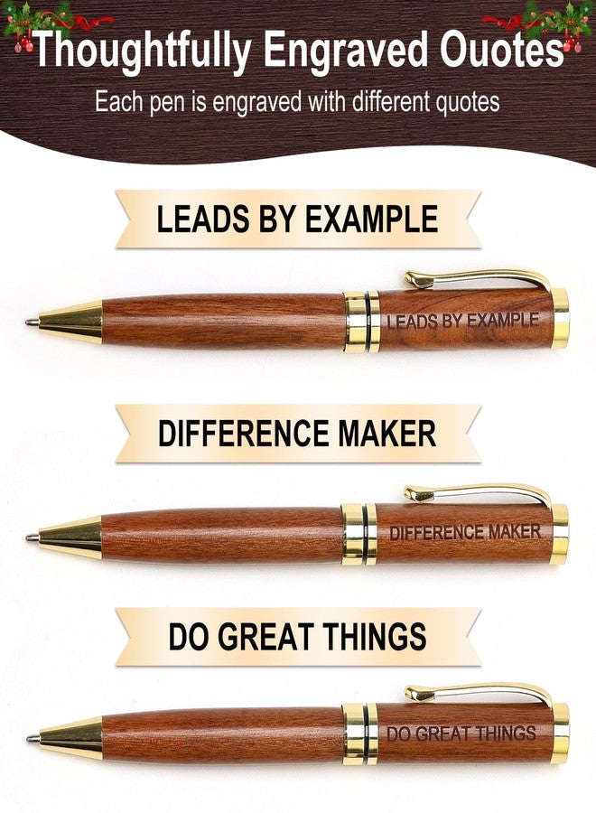 Renawe Engraved Wood Pen Set Office Gifts for Boss Coworkers Coach Difference Maker Gifts for Women Men Appreciation Employee Counselor Therapist Leadership Gift Work Stuff Business Pens Thank You Gift - Image 2