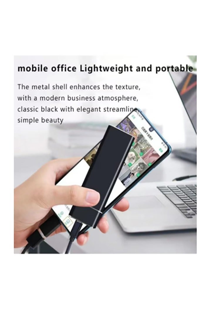 1TB External Hard Drive, Type C USB3.1 Portable Ultra Slim Large Capacity Shockproof Anti-Drop Hard Drive External, HDD Compatible, Mobile Backup Storage, Data Transfer Suitable for PC, Desktop, Laptop (Black) - Image 3