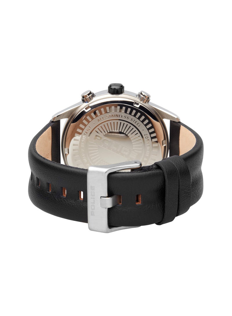 POLICE Men Vault Black Dial Stainless Steel Bracelet Chronograph Watch for Men, 44mm - Image 3
