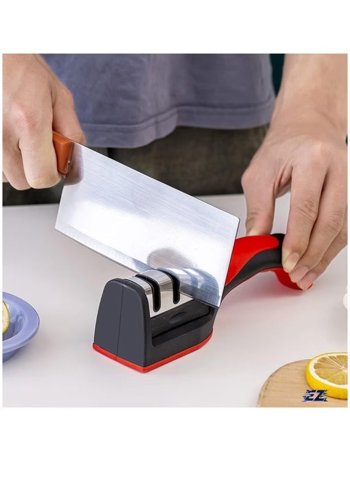 ELTRAZONE Knife Sharpener for Sharpening & Polishing Kitchen Knives – Includes Straight Knives, Household Knives, and Chef's Choice Knives – Easy Manual Sharpening Tool  - Image 2