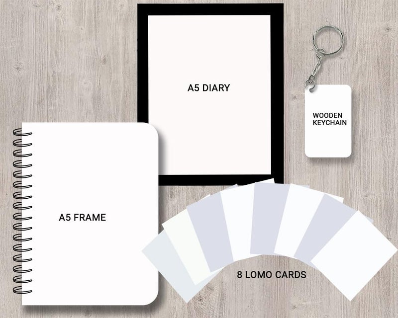 CRAFT MANIACS Cristiano Ronaldo Black Sign Frame Gifting Combo One A5 Frame One Diary Set of 8 Lomo Cards Free Matching Wooden Keychain Best Gift for CR7 Lovers - Image 2