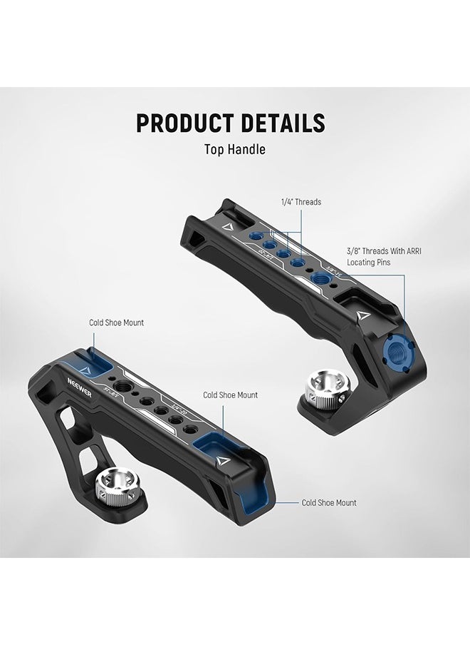 Neewer - NEEWER Universal Camera Cage & Top Handle with 3/8" ARRI Locating Pins Kit, Video Rig Camera Stabilizer with Arca Type Base, Dual Handgrips, Compatible with SmallRig Accessories, CA016T - Image 1