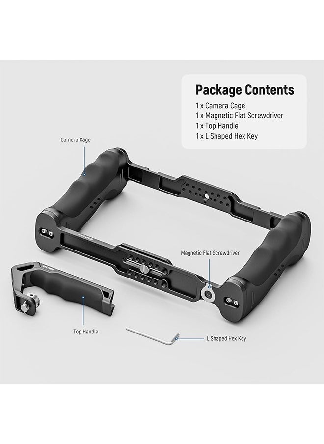 Neewer - NEEWER Universal Camera Cage & Top Handle with 3/8" ARRI Locating Pins Kit, Video Rig Camera Stabilizer with Arca Type Base, Dual Handgrips, Compatible with SmallRig Accessories, CA016T - Image 1