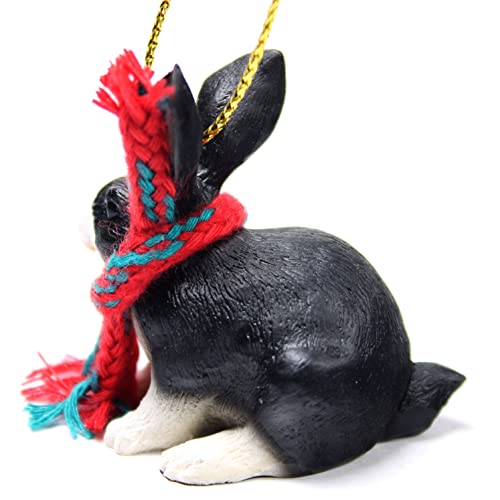 Conversation Concepts Rabbit Tiny Miniature One Christmas Ornament Black-White - Delightful! - Image 3