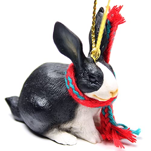 Conversation Concepts Rabbit Tiny Miniature One Christmas Ornament Black-White - Delightful! - Image 4