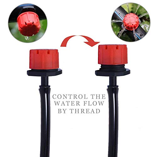 Pinolex Adjustable Irrigation Drippers Sprinklers Emitter - Adjustable Water Flow Sprinkler for Garden Watering with 1/4-Inch Barb Thread, Suitable for 4mm/7mm Tube, Constant Irrigation Uniformity - Image 4