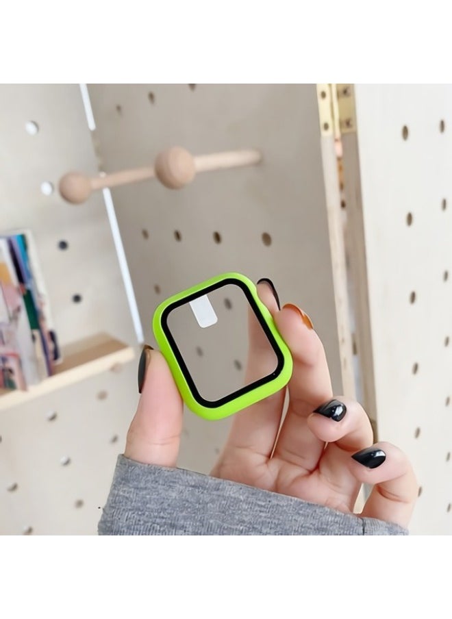 Generic - For Apple Applewatch Watch Case Anti-fall Tempered Film One-piece Pc Hard Case IWatch76543 Case-Color:Official Green-Exterior Dimension:41mm Carton Packaging - Image 1