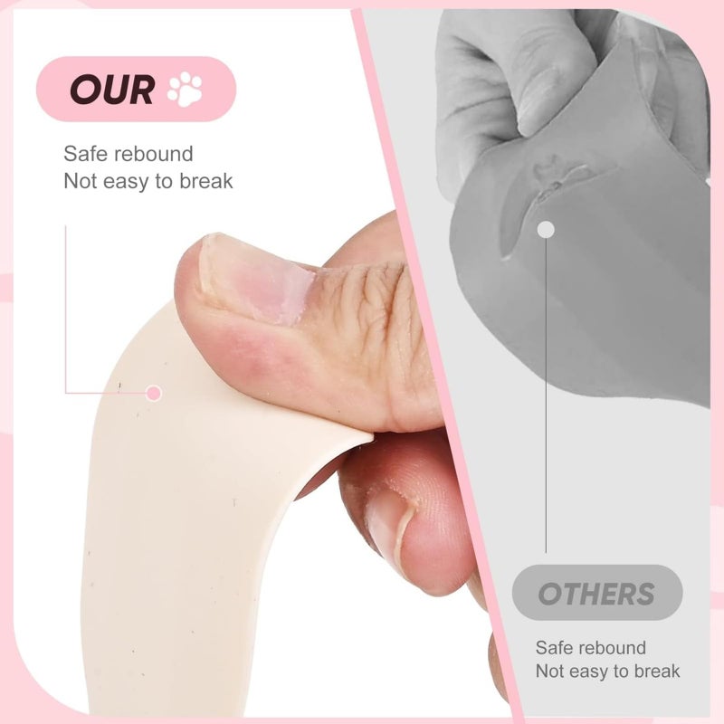 Siutco Cute Cat Paw Silicone Spatula Set - High Heat Resistant Rubber Scraper for Baking & Cooking, BPA-Free Non-Stick Kitchen Utensils, Adorable Cat Lover Gifts(4 Pack, 8.5 Inch, Cream) - Image 5