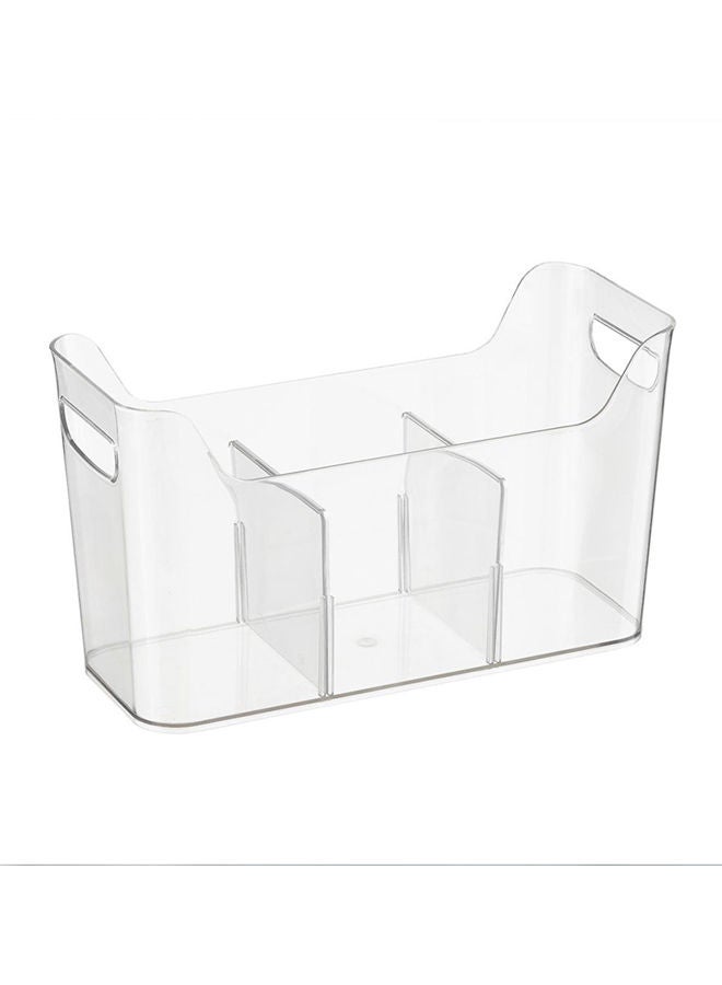iDesign Narrow Divided Freezer Bin Clear - Image 1