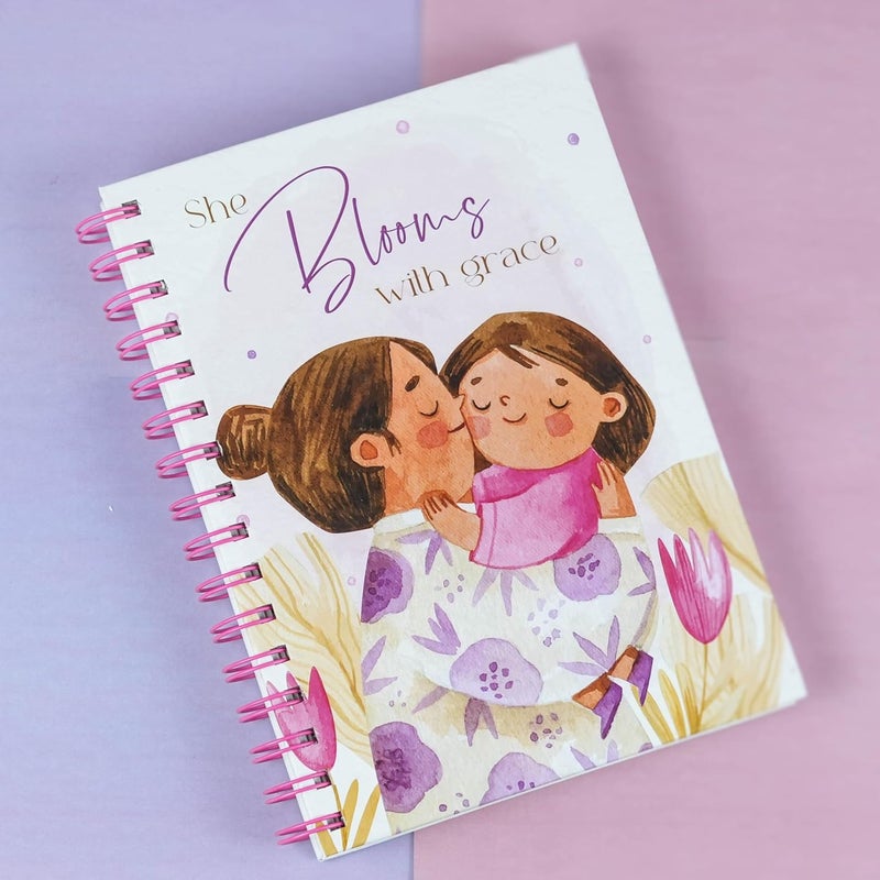 Articious دفتر ملاحظات حلزوني | A5 مسطر 190 صفحة | 80 جرام | (مفكرة عيد الأم) - Image 2