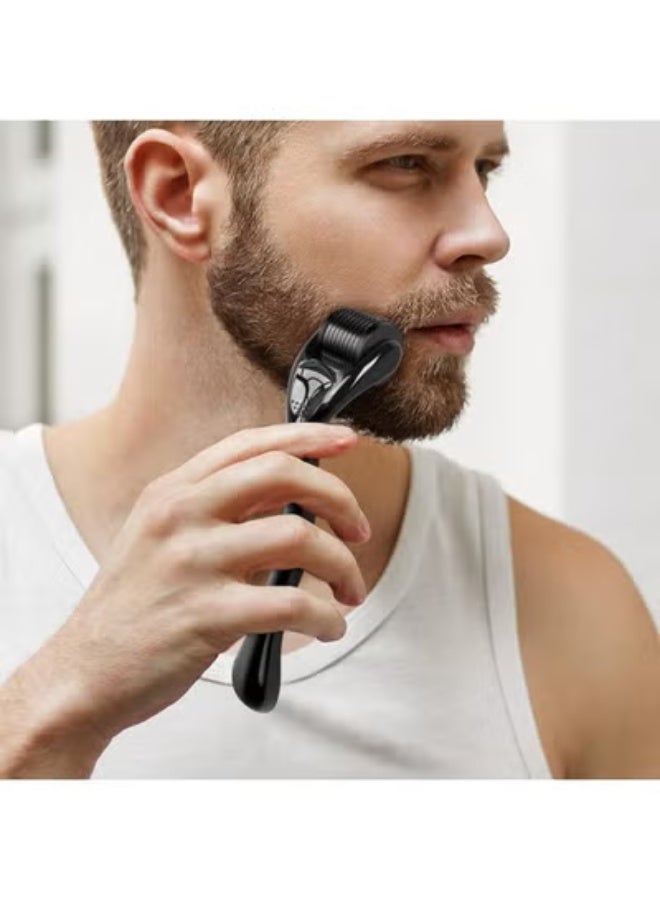 Chabeia Microneedling 540 Derma Roller Dermaroller 0.5mm Titanium Face Beard Roller (Black Handle+ Black Roller) - Image 5