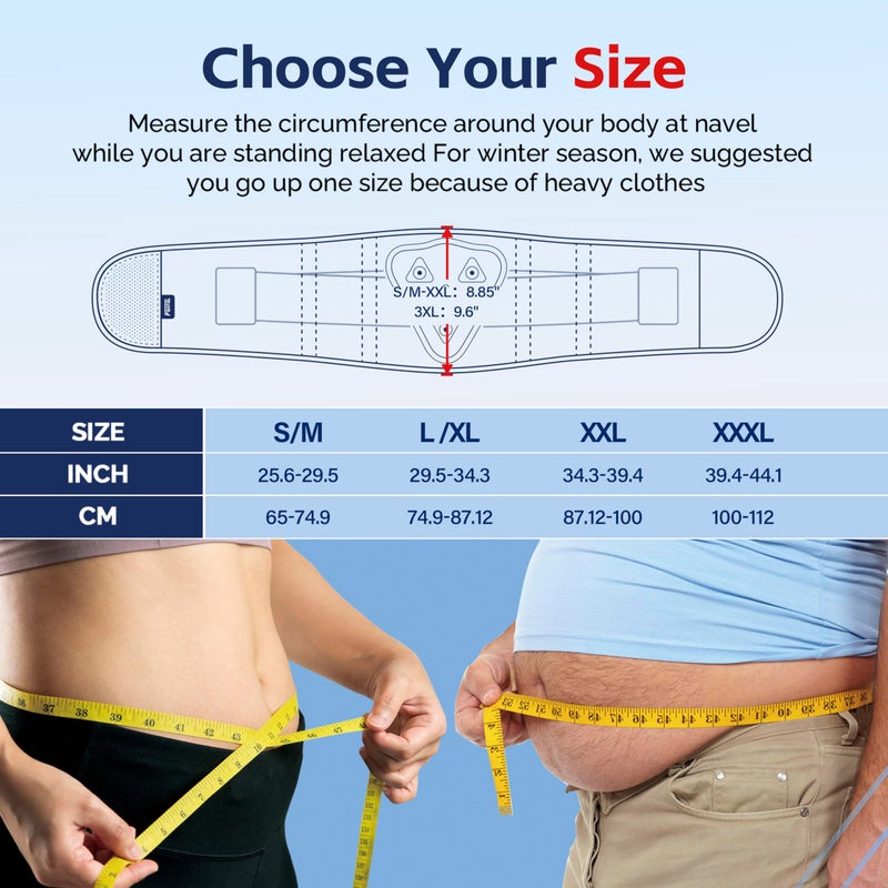 FEATOL Back Brace for Men Lower Back Pain Relief Lumbar Support Brace Waist Belt with Ergonomic 3D Silicone Pad for Heavy Lifting Work, Herniated Disc, Sciatica XXL - Image 4