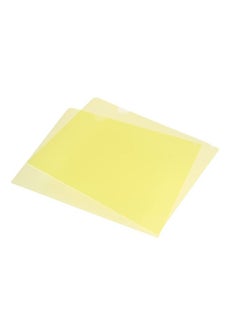A4 Plastic File, L-Type Folders Project Pockets Clear Paper Document Jacket Sleeve for Office, Paper Storage, Yellow (Pack of 12)