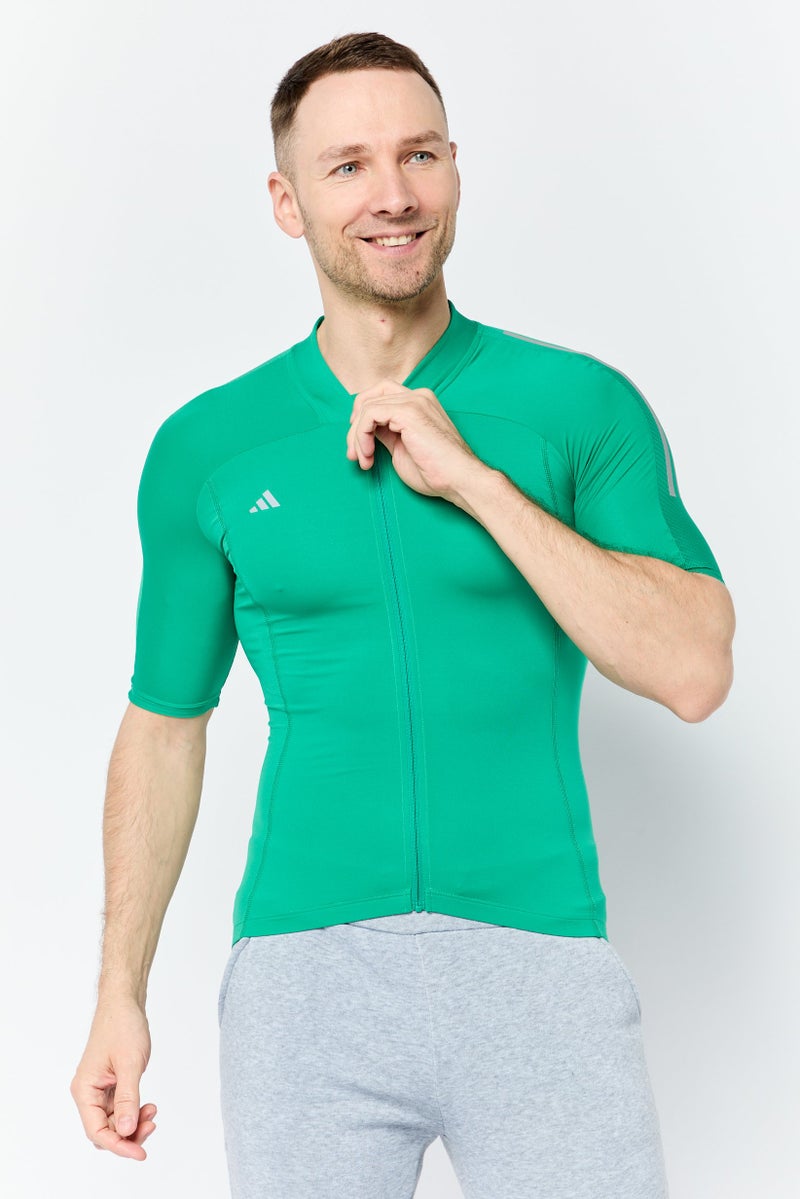 Adidas Men Sportswear Fit Short Sleeve Training Jersey, Green  - Image 1