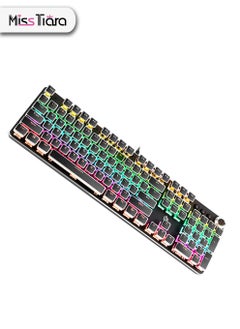 MissTiara K820 Multimedia Mechanical Keyboard Retro Punk Button Square Keycap RGB Mechanical Keyboard Computer Game Wired Keyboard  - Image 1