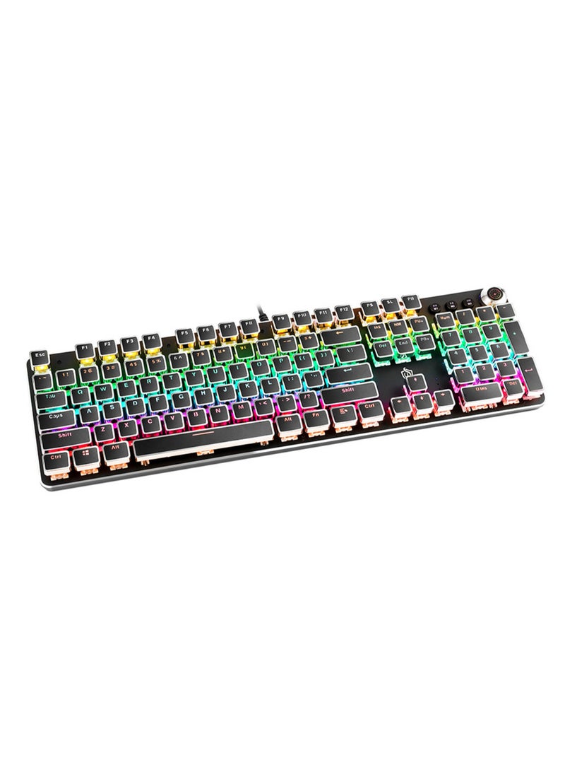 MissTiara - K820 Multimedia Mechanical Keyboard Retro Punk Button Square Keycap RGB Mechanical Keyboard Computer Game Wired Keyboard - Image 1