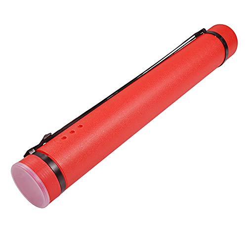 DEWEL Document Tube,Plastic Expanding Poster/Art/Document Storage Tube 24.5 to 40 inches Adjustable with Carrying Strap Waterproof and Light-Resistance Telescoping Carrying Case (Red-Large Size) - Image 1