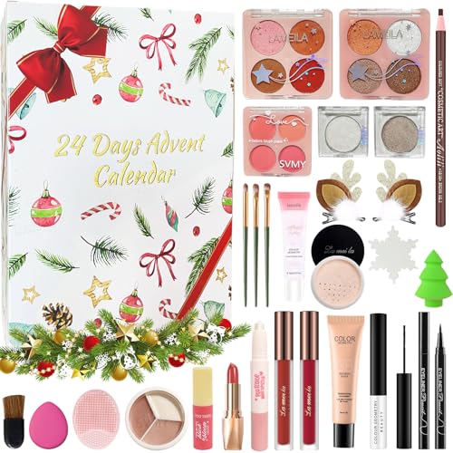 PWYSHXDF Makeup Advent Calendar 2025 24 Days Christmas Makeup Gift Set for Women Teens Makeup Set Christmas Countdown Calendar Make up Set for Girls Holiday Surprise Make Up Kit for Women Full Kit - Image 1