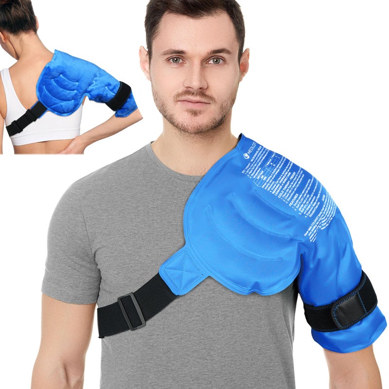 MEDLOT Shoulder Ice Pack Wrap, Larger Rotator Cuff Cold Therapy Support Brace for Shoulder Pain Relief, Reusable Gel Hot Cold Compress for Sports Injuries, Tendonitis, Surgery Recovery - Image 1