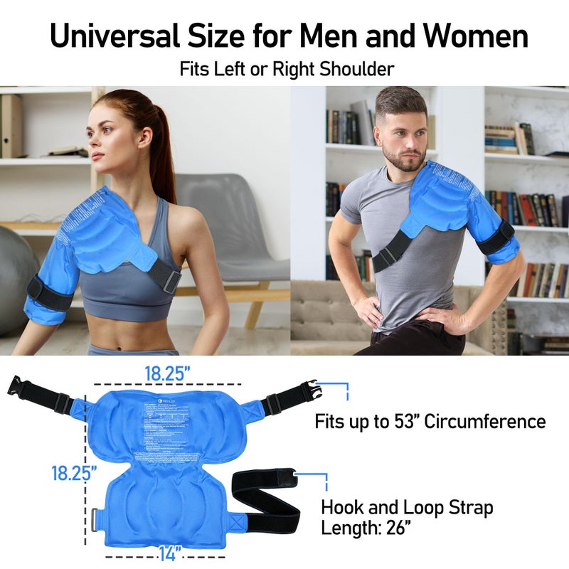 MEDLOT Shoulder Ice Pack Wrap, Larger Rotator Cuff Cold Therapy Support Brace for Shoulder Pain Relief, Reusable Gel Hot Cold Compress for Sports Injuries, Tendonitis, Surgery Recovery - Image 4