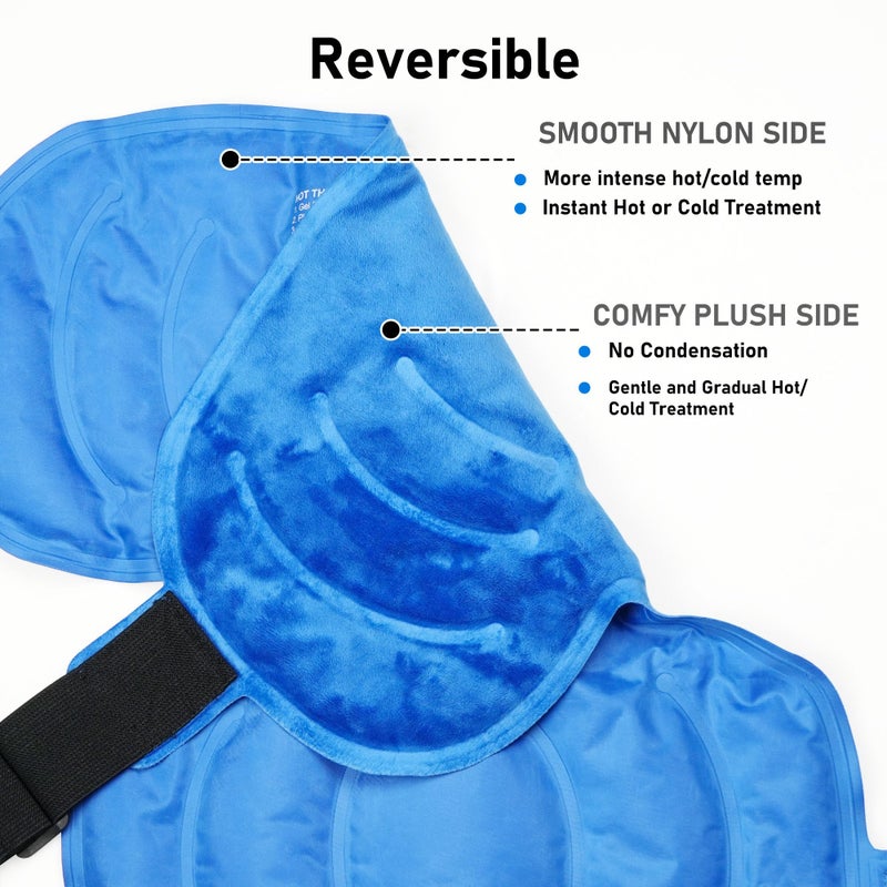 MEDLOT Shoulder Ice Pack Wrap, Larger Rotator Cuff Cold Therapy Support Brace for Shoulder Pain Relief, Reusable Gel Hot Cold Compress for Sports Injuries, Tendonitis, Surgery Recovery - Image 3
