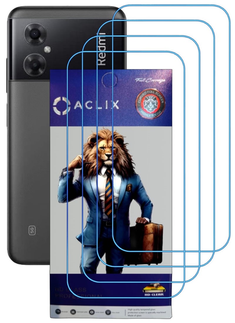 ACLIX 4 Pieces Antistatic ESD Dustproof Premium Quality High Definition Clear Tempered Glass Screen Protector Designed For Xiaomi Redmi Note 11R - Image 1