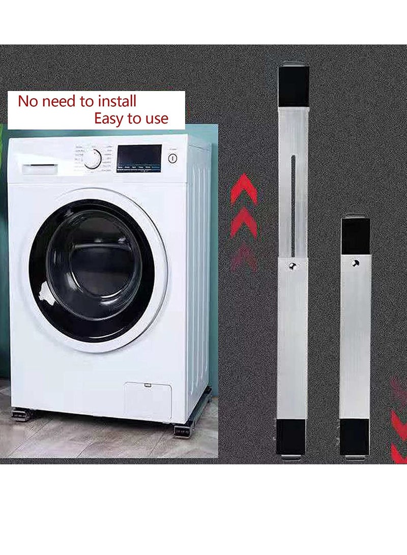 2 Pieces Adjustable Washing Machine Pedestals Frame Drum Washing Machine Refrigerator Mobile Base, Multifunction Washing Machine Base Stand Movably Adjustable  - Image 4