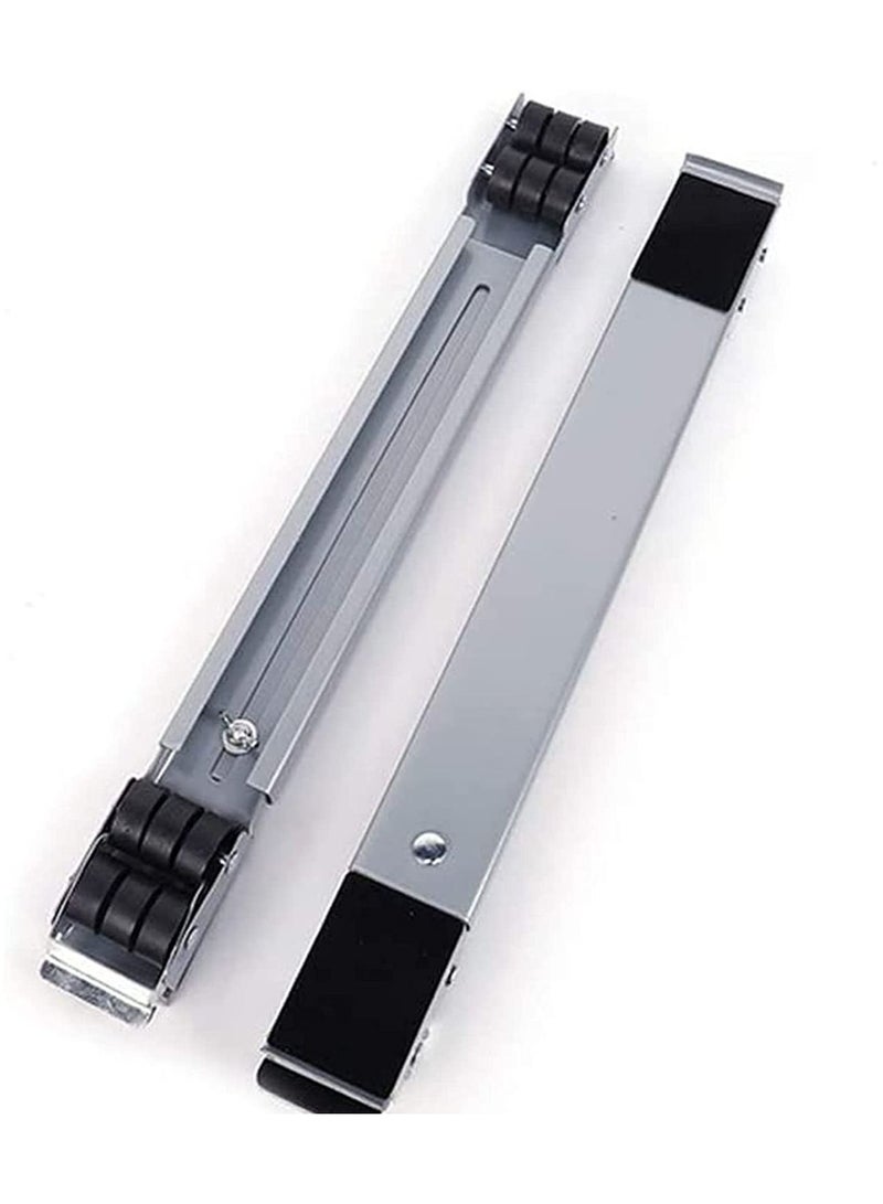 2 Pieces Adjustable Washing Machine Pedestals Frame Drum Washing Machine Refrigerator Mobile Base, Multifunction Washing Machine Base Stand Movably Adjustable  - Image 2