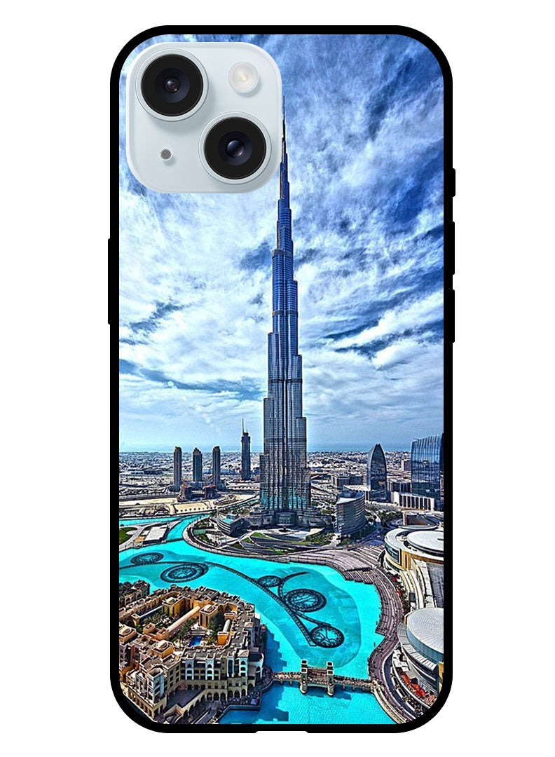 Theodor Protective Case Anti Scratch Shock Proof Bumper Cover For iPhone 15 Burj Khalifa in Day - Image 1