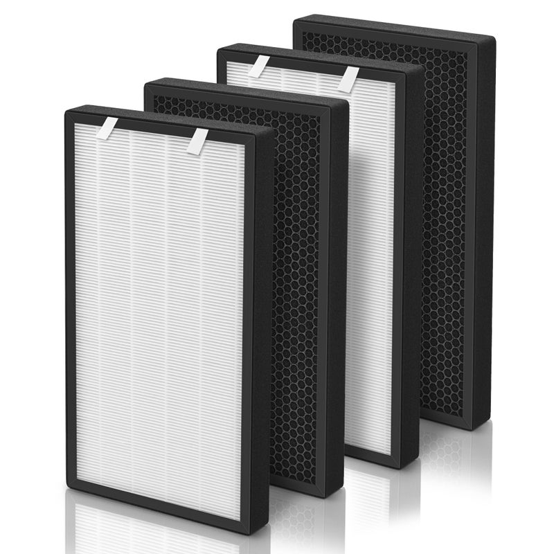 HSP003 Replacement Filter Compatible with HSP003 Dual Filtration AirPurifier Filters 2IN1 Stage True HEPA Air Cleaner for Large Room and Home Carbon to Remove Odor 4 Pieces