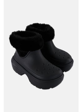 crocs Women Slip On Stomp Lined Ankle Boots, Black  - Image 1