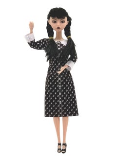 Tepveisoy Monsters High School Wednesday Dolls & Accessories, Wednesday Addams Collection, wearing Nevermore College uniforms  - Image 1