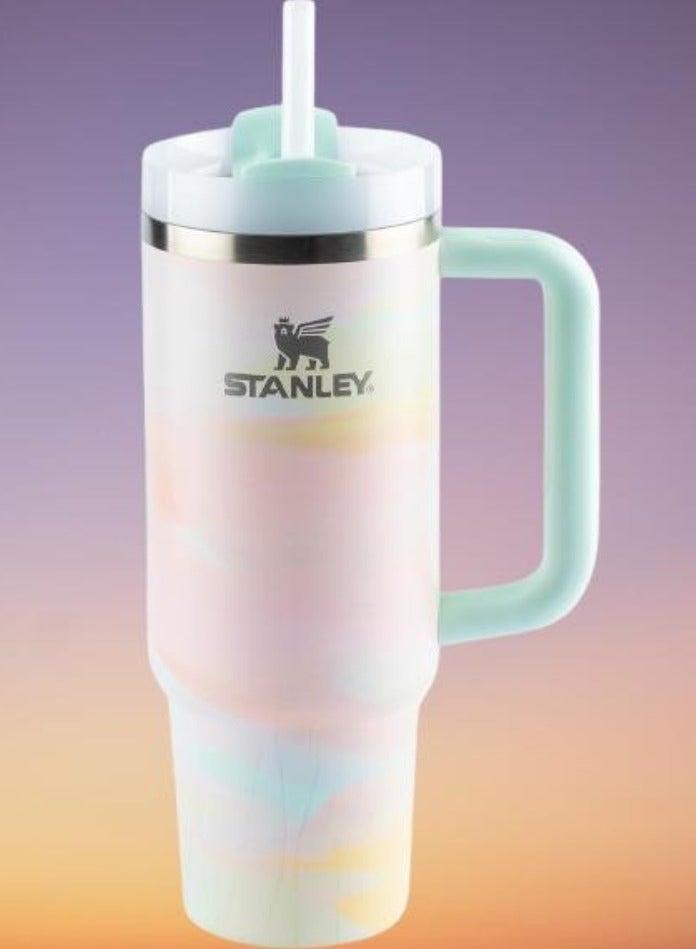 Stanley Quencher H2.0 40oz Vacuum Insulated Tumbler – Brush Strokes Travel Mug with Reusable Lid and Straw for Water, Coffee, Smoothies, and Iced Tea – Durable, Stylish, and Leakproof Design - Image 1