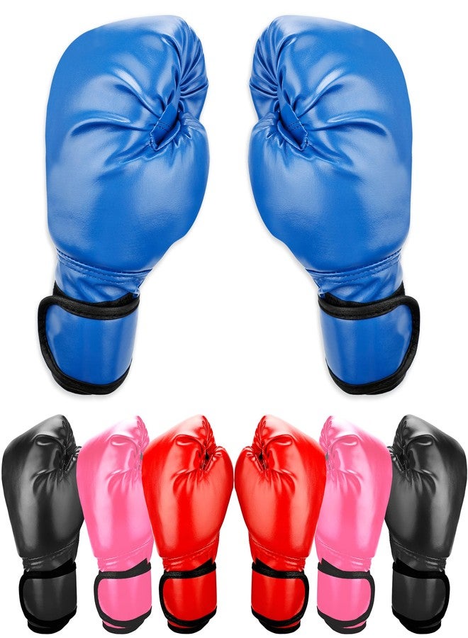 Spaluck 4 Pairs Kids Boxing Gloves Sparring Punching Gloves for Kid and Youth Training Kickboxing, 4 Colors - Image 1