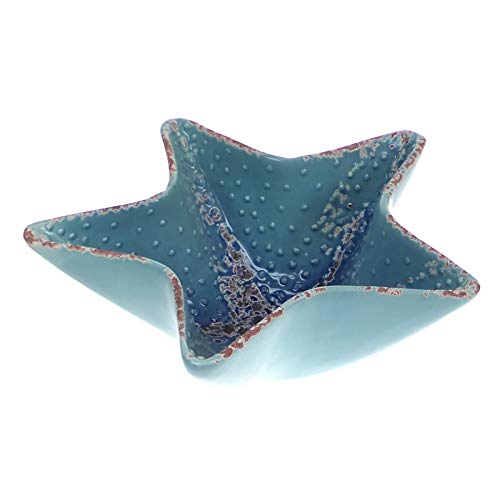 ceramic Starfish Bowl/Dish - BLUE Glaze - Distressed / Weathered Look - for Pot pourri, Shells, Bathroom Ornament/Decor - 16cm - Image 5