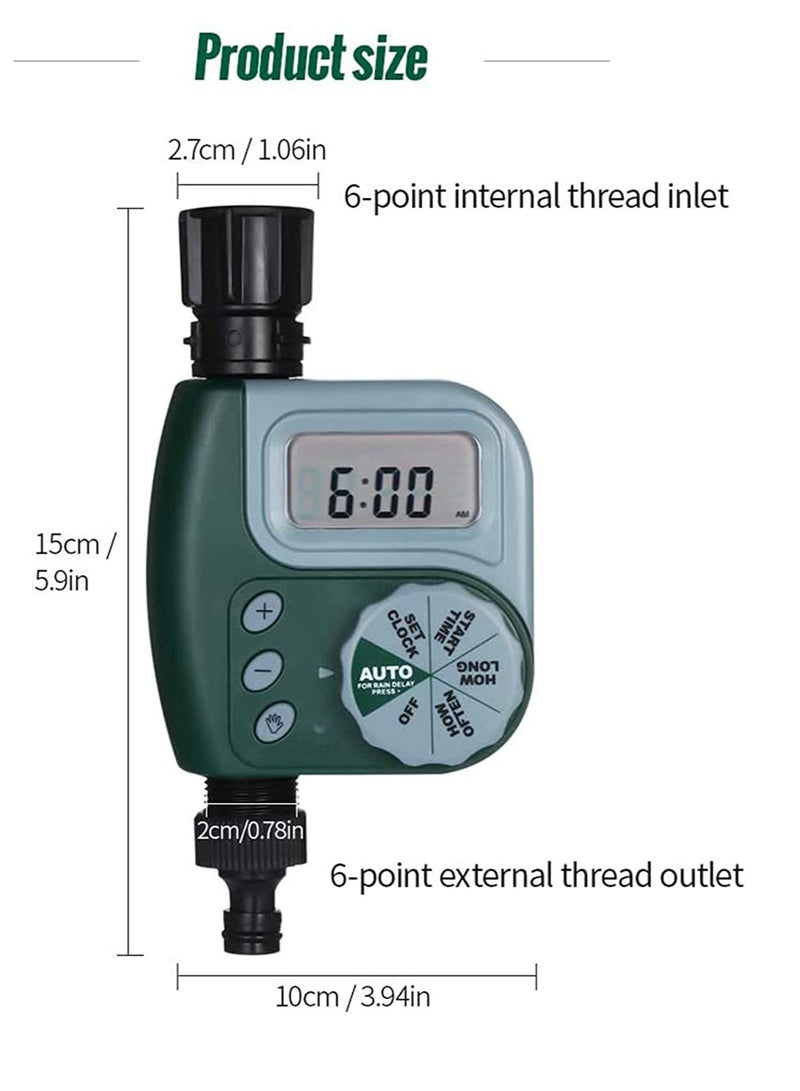 SYOSI 1pcs 62061Z Single Outlet Hose Watering Time, Automatic Water Timer Outdoor Garden Irrigation Controller, Garden Automatic Watering Device, without Battery, Green - Image 2