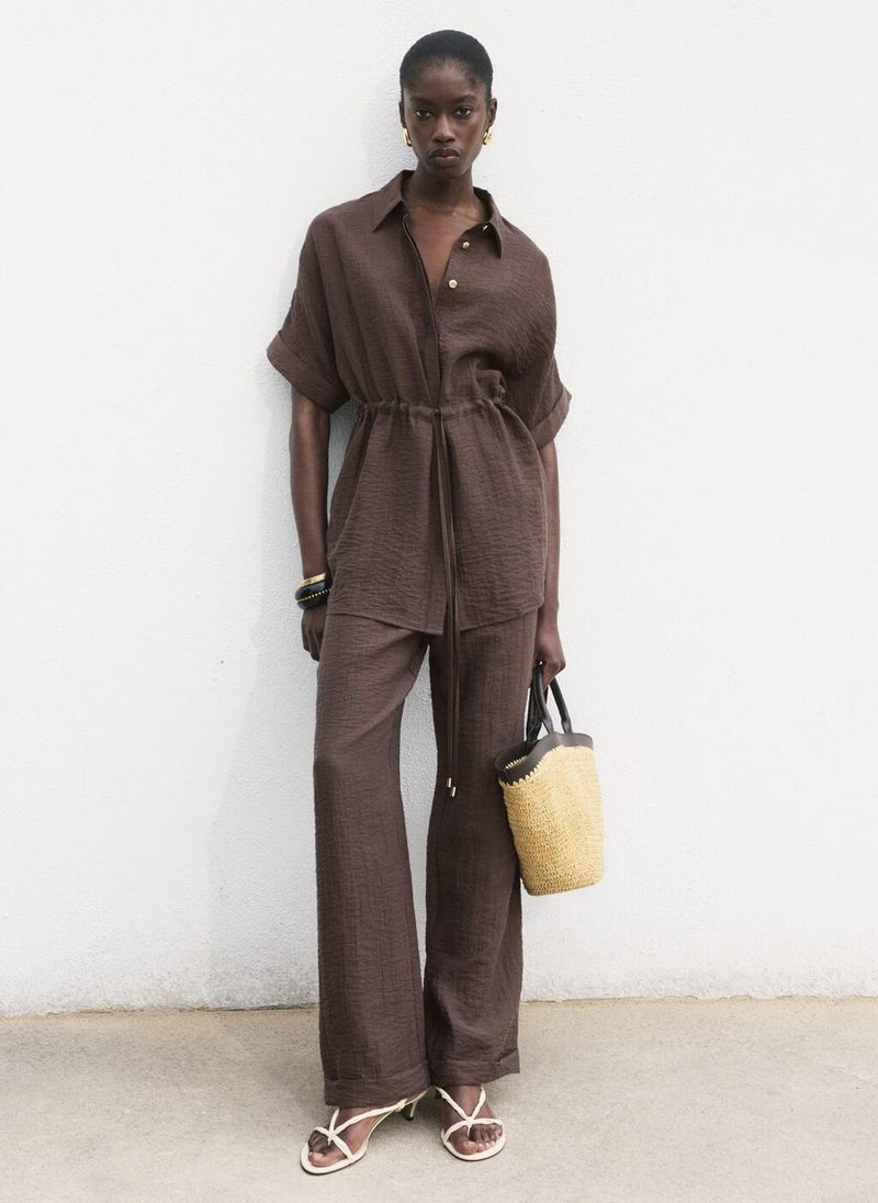 MANGO Lyocell shirt with adjustable waist  - Image 1