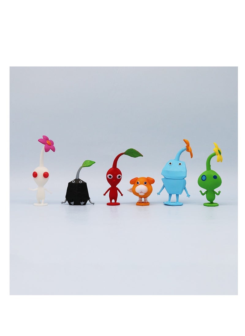 Y&D 6 Piece Pikmin  Figures,The Pikmin  Action Figure Toys For Fans,Catnap Cartoon Monster Pikmin  Series Figures Model Birthday Cake Toppers  - Image 1