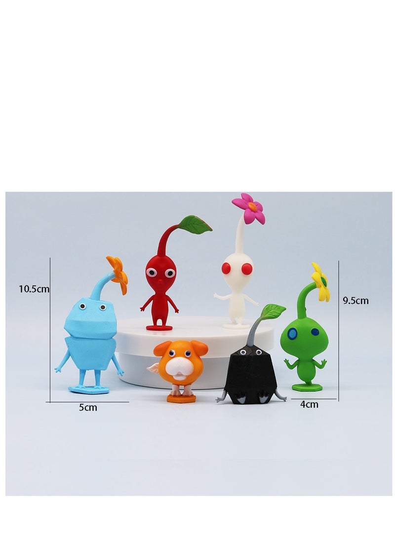Y&D 6 Piece Pikmin  Figures,The Pikmin  Action Figure Toys For Fans,Catnap Cartoon Monster Pikmin  Series Figures Model Birthday Cake Toppers  - Image 2