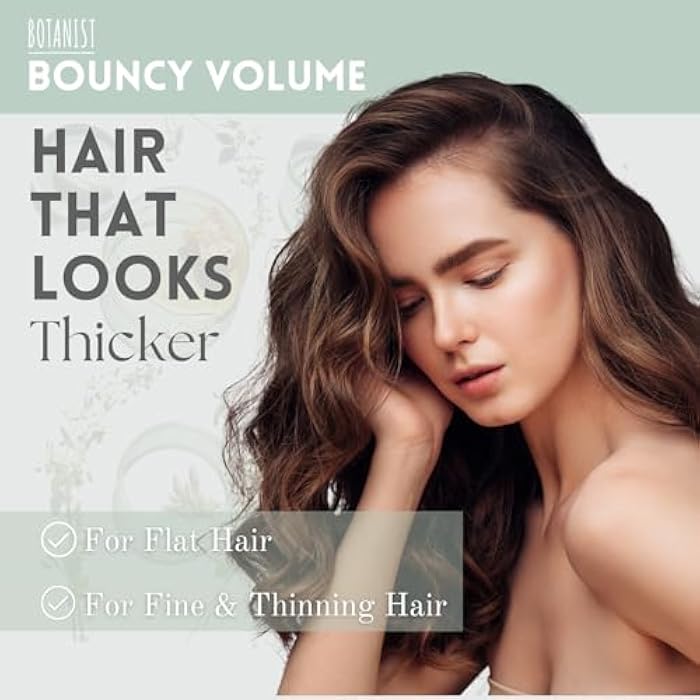 Botanist Curly Hair Shampoo for Women & Men, Thinning Hair Shampoo from Japan with Collagen, Plant Protein& Jojoba Seed Oil, Paraben & Sulfate Free Shampoo, Peony& Orange Blossom 15.5 Fl Oz 2EA - Image 2