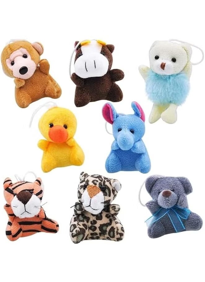 24 Pack Mini Animal Plush Toy Assortment (24 Units，7.6cm) Animals Keychain Decoration for Kids Small Stuffed Animal Bulk for Kids Filler for Boys Girls Child Kid , Plushies Fidget Toy  - Image 3