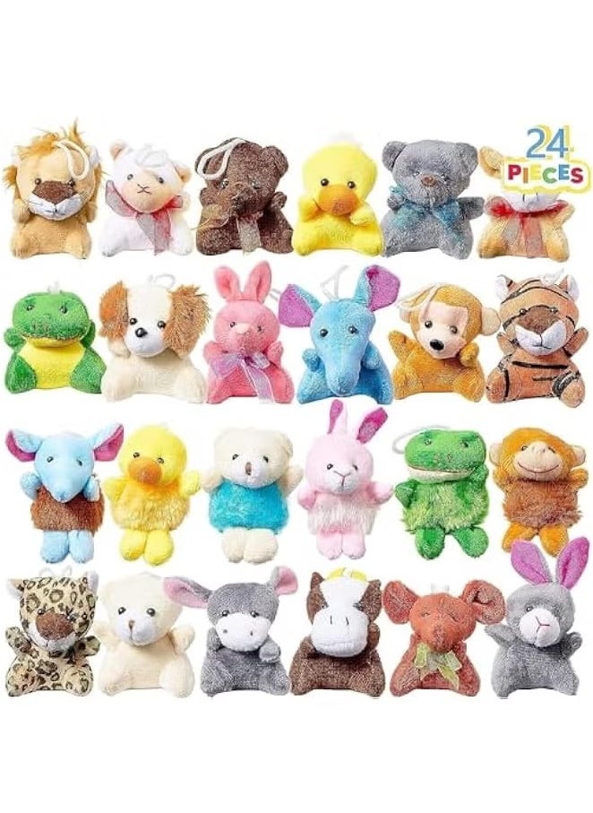 24 Pack Mini Animal Plush Toy Assortment (24 Units，7.6cm) Animals Keychain Decoration for Kids Small Stuffed Animal Bulk for Kids Filler for Boys Girls Child Kid , Plushies Fidget Toy  - Image 1
